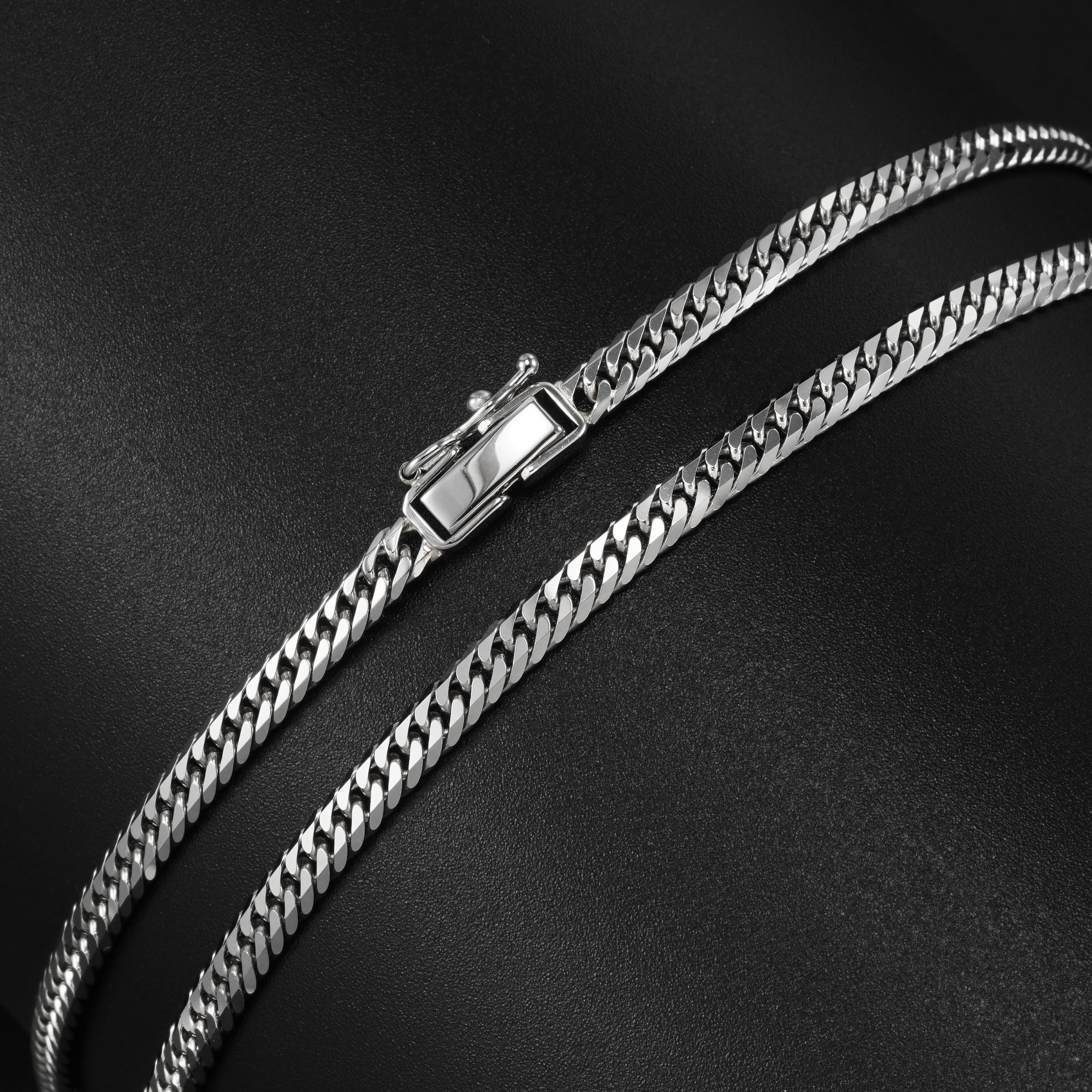 Pt850 プラチナ850 喜平ネックレス 6面ダブル 30g 60cm 3.4mm幅 中折れ