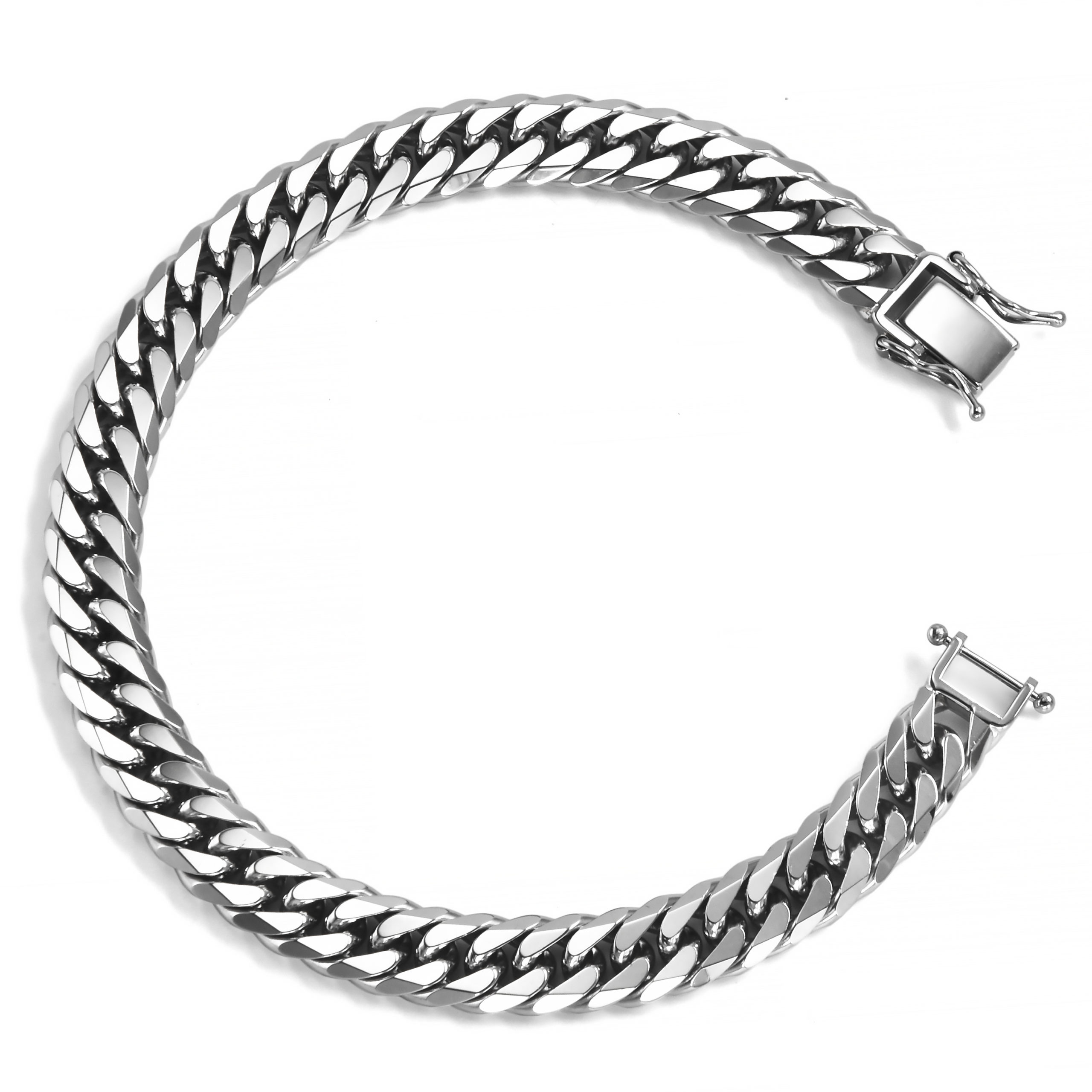 Pt850 プラチナ850 喜平ブレスレット 6面ダブル 50g 20cm 7.8mm幅 中