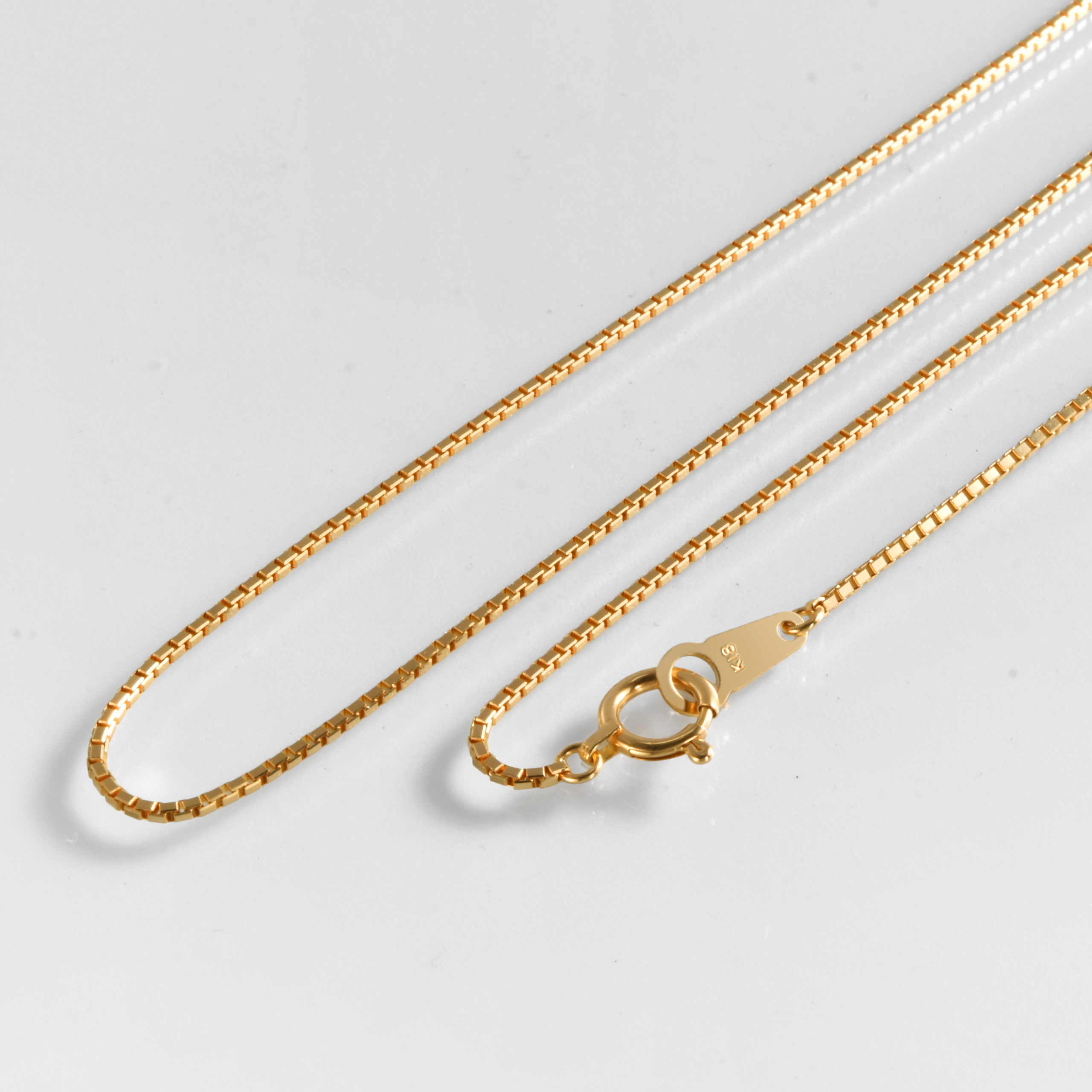 K18 18金 ベネチアン ネックレス 1.0mm幅 38cm~80cm 引輪 選べるサイズ
