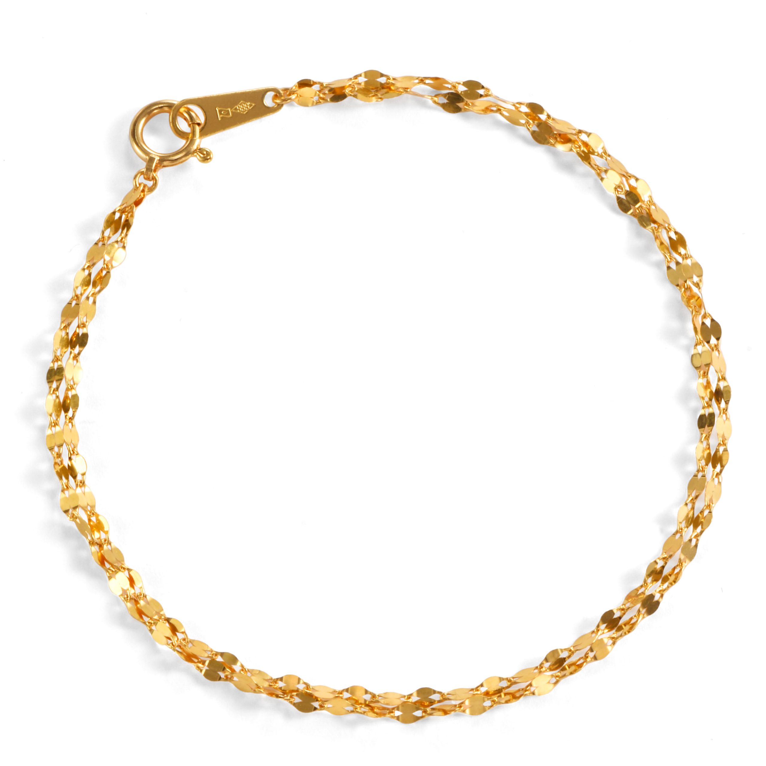 K24 純金 ペタルチェーン 2連 ブレスレット 17cm 1.8mm幅×2 | SPERANZA