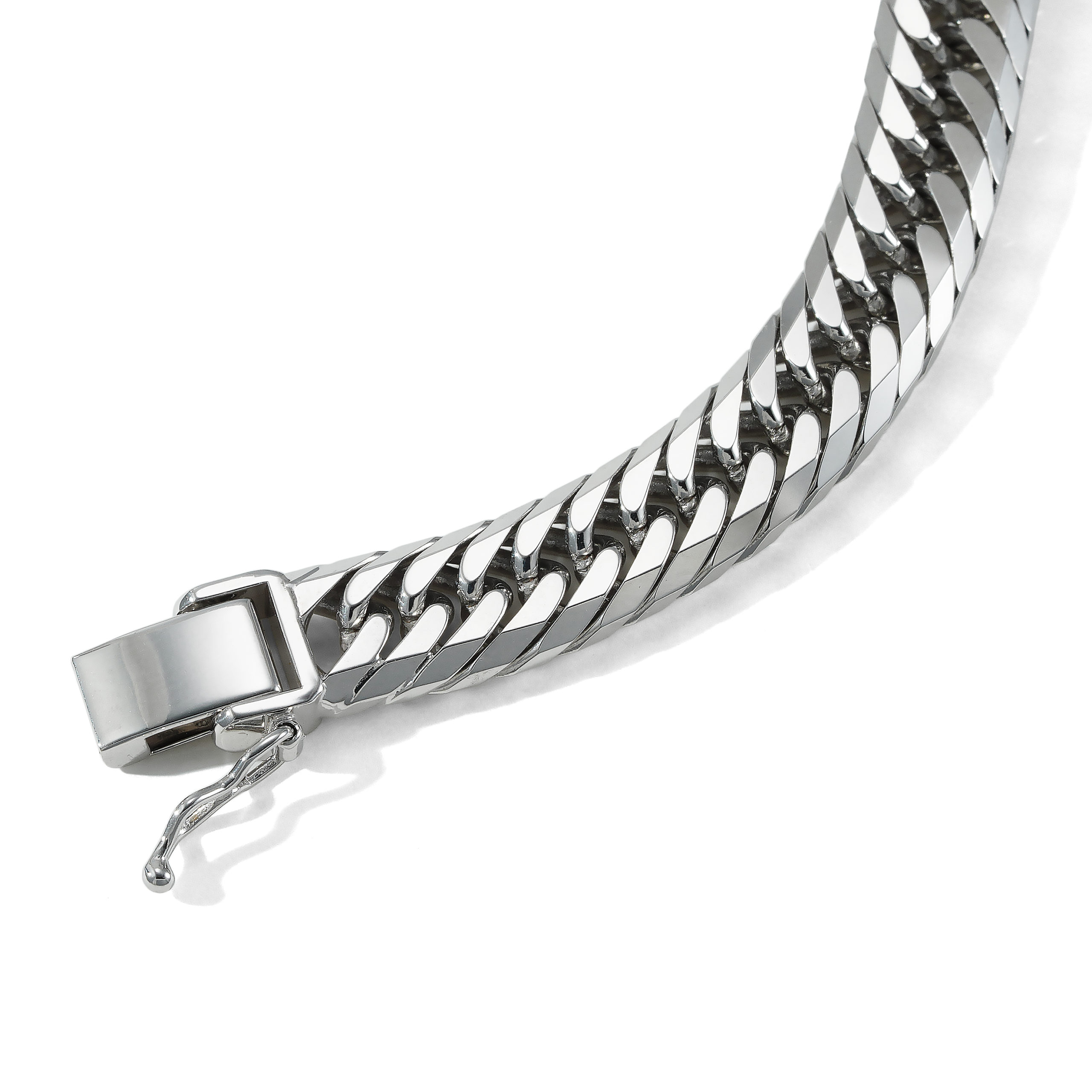 K18WG 18金 ホワイトゴールド 喜平ブレスレット 8面トリプル フラット