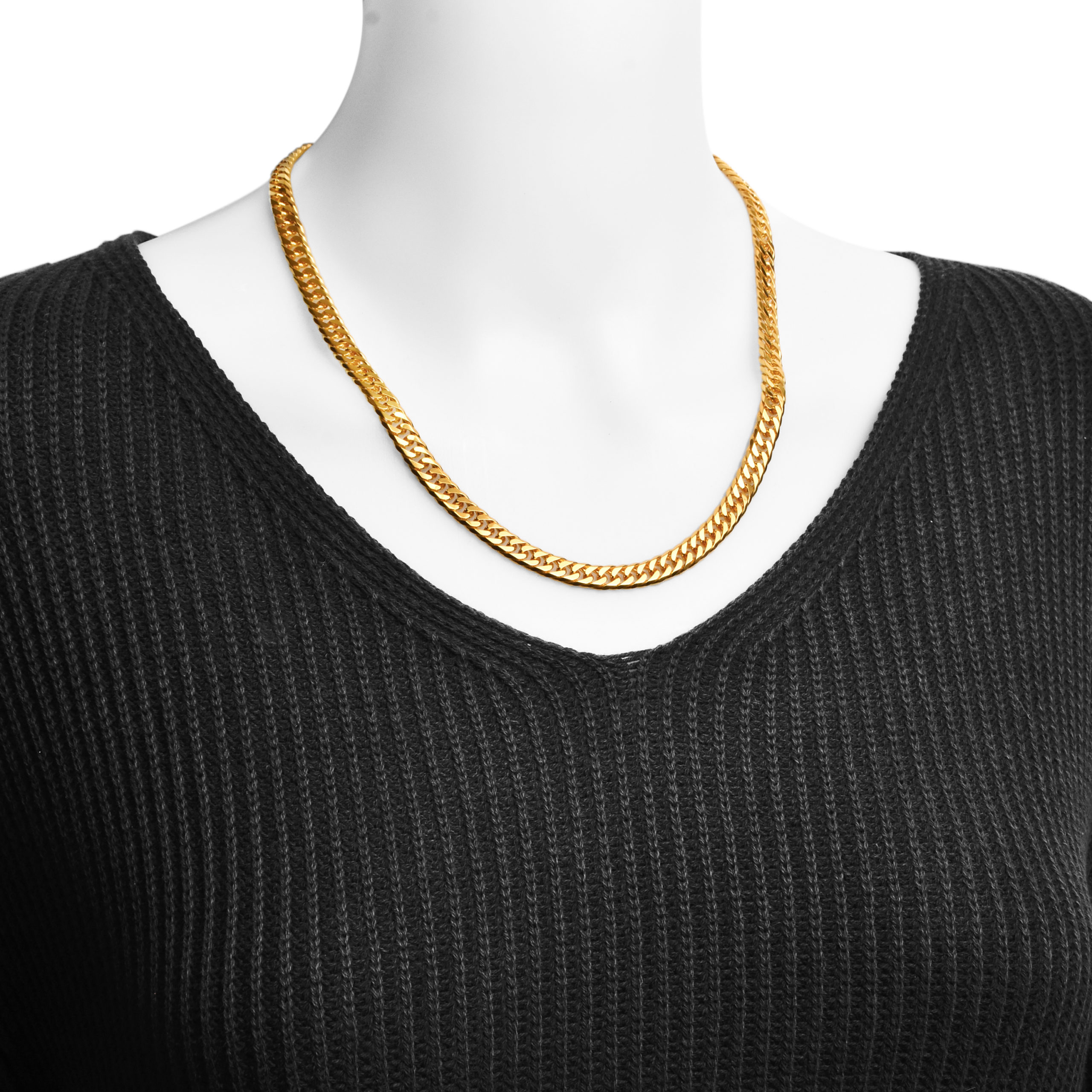 K24 純金 喜平ネックレス 6面ダブル 80g 50cm 7mm幅 中折れ ダブル