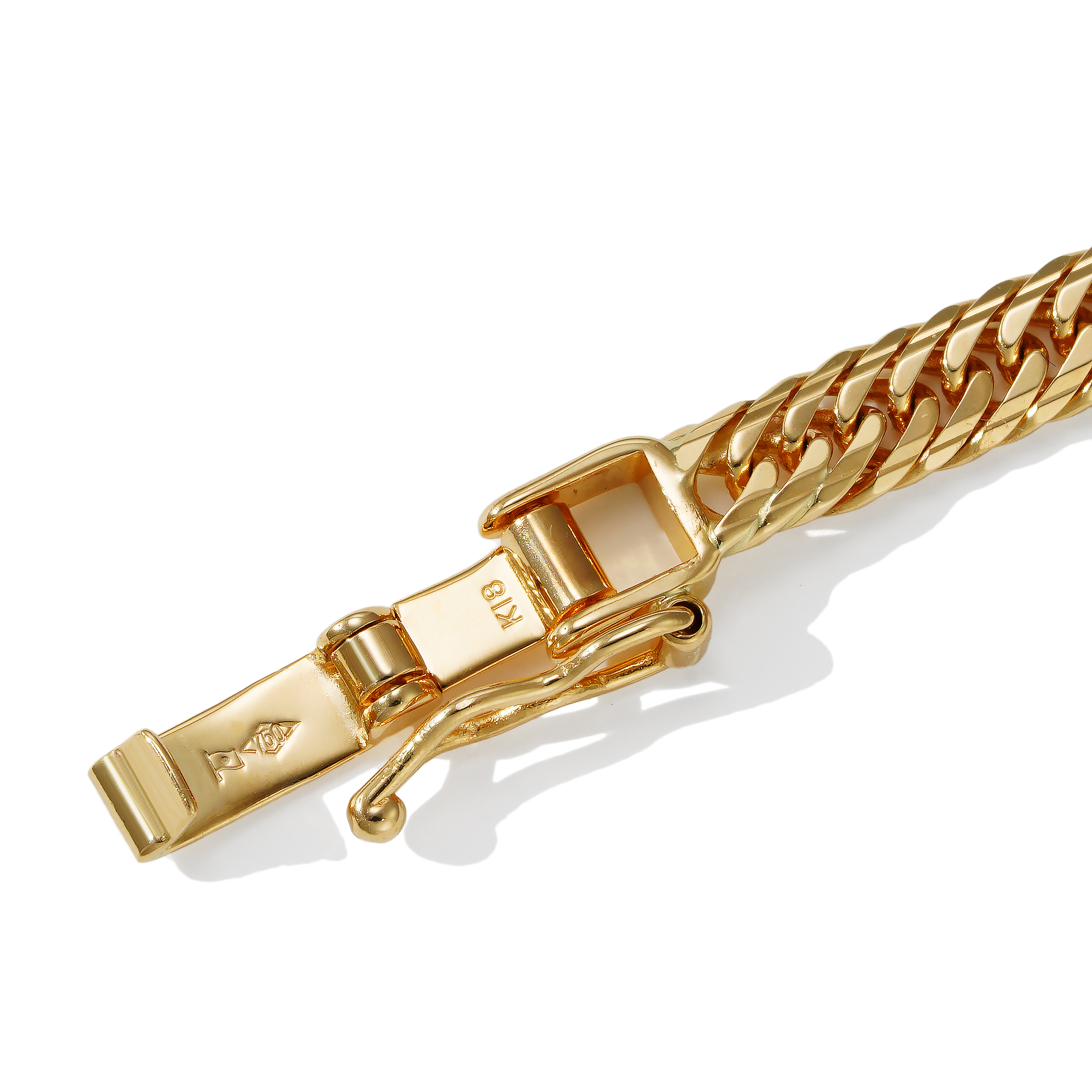 K18 18金 喜平ブレスレット 14面トリプル Mカット 約8g 18cm 4mm幅 中