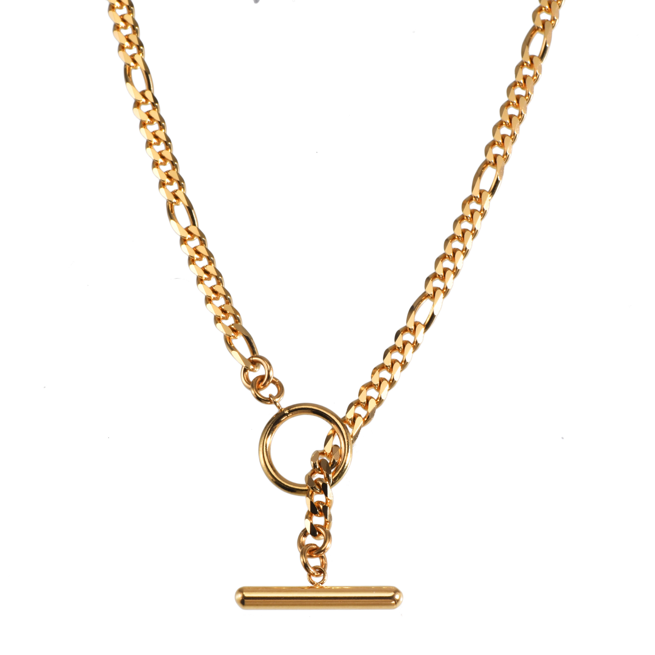 K18 18金 6面カット OT フィガロチェーン ネックレス 2.7mm幅 45cm