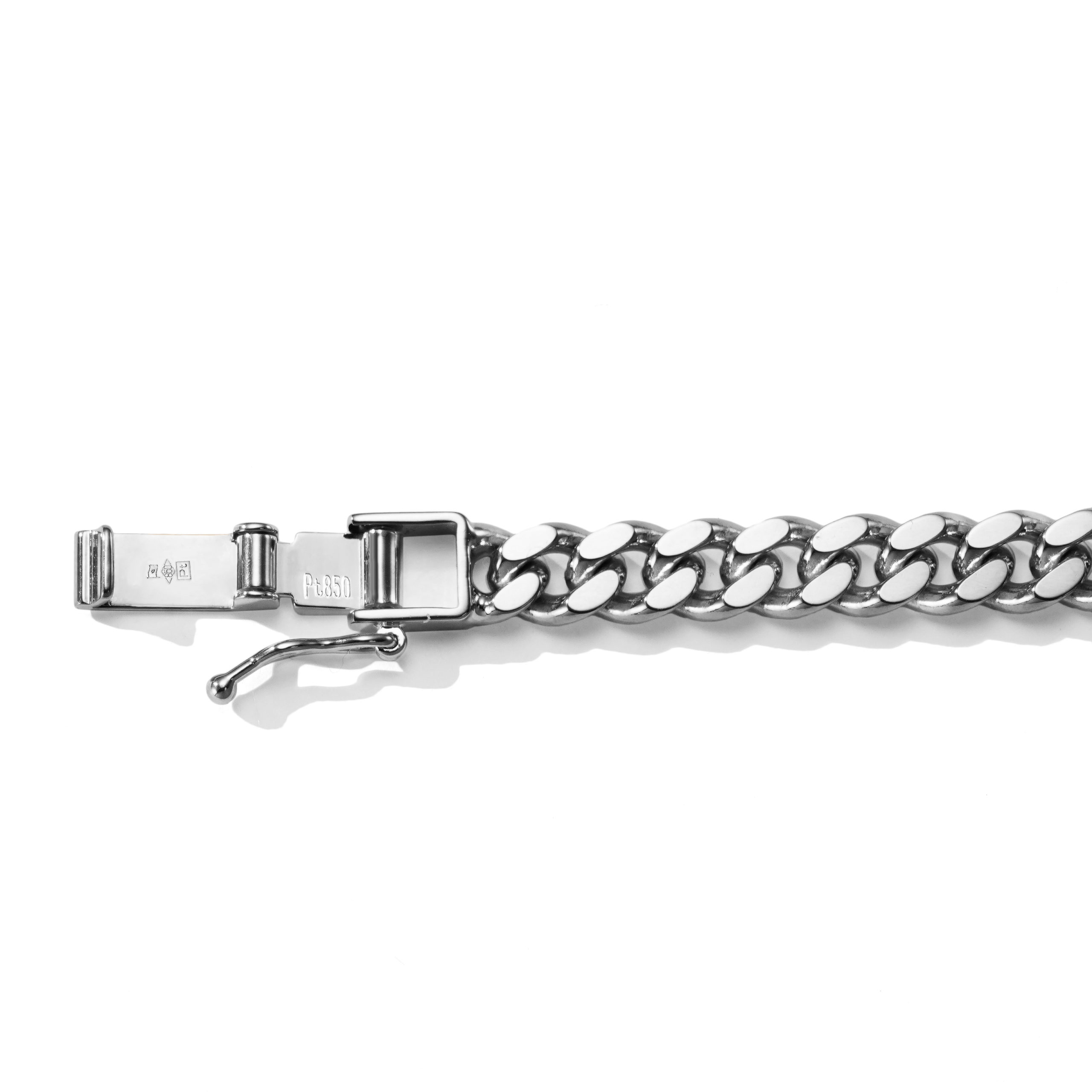 Pt850 プラチナ850 喜平ネックレス 2面シングル 50g 50cm 4.6mm幅 中