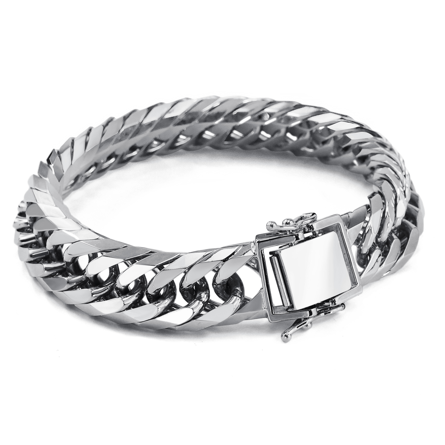 Pt850 プラチナ850 喜平ブレスレット 8面トリプル フラットカット 100g