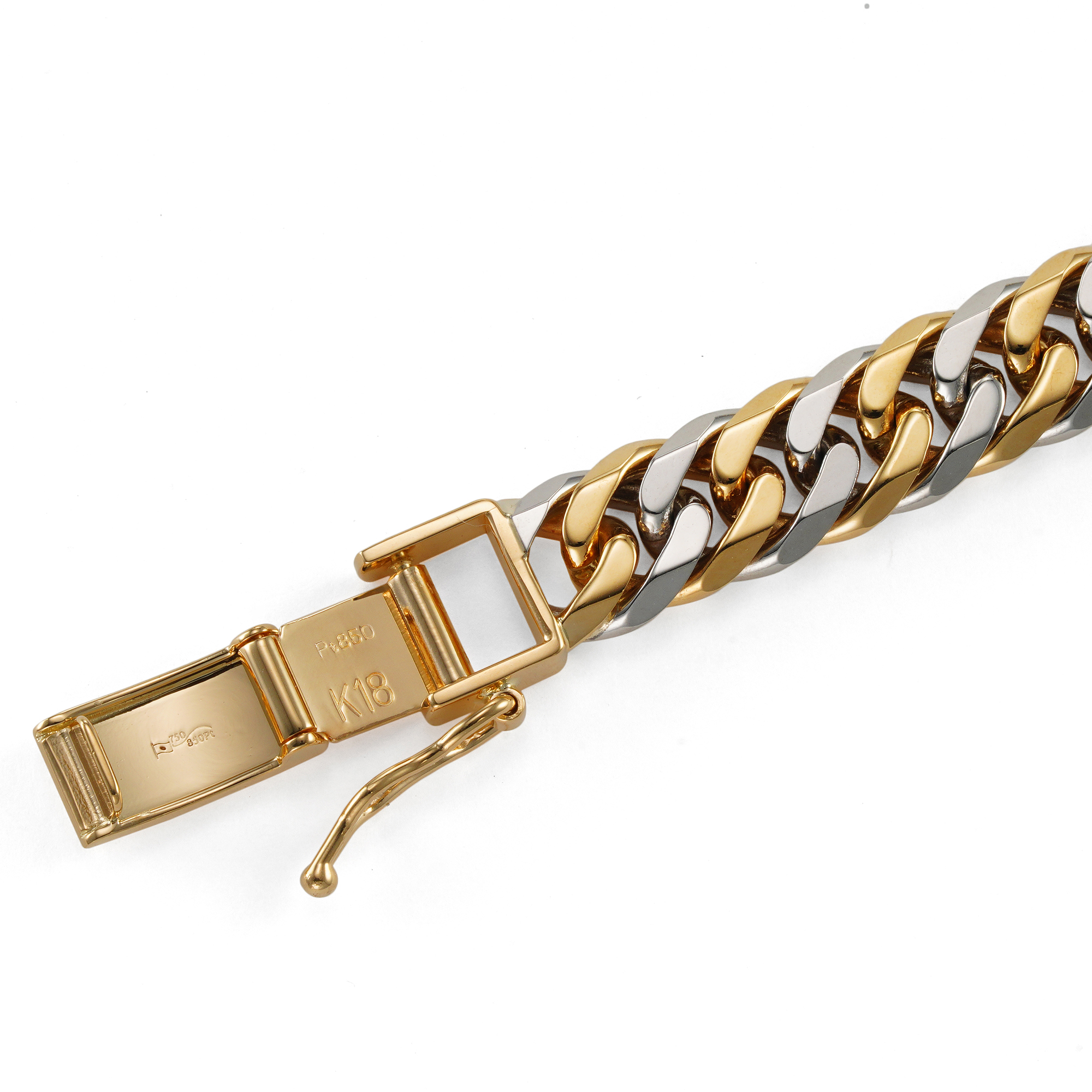 K18 ゴールド Pt850 プラチナ コンビ 喜平ネックレス 6面ダブル 100g