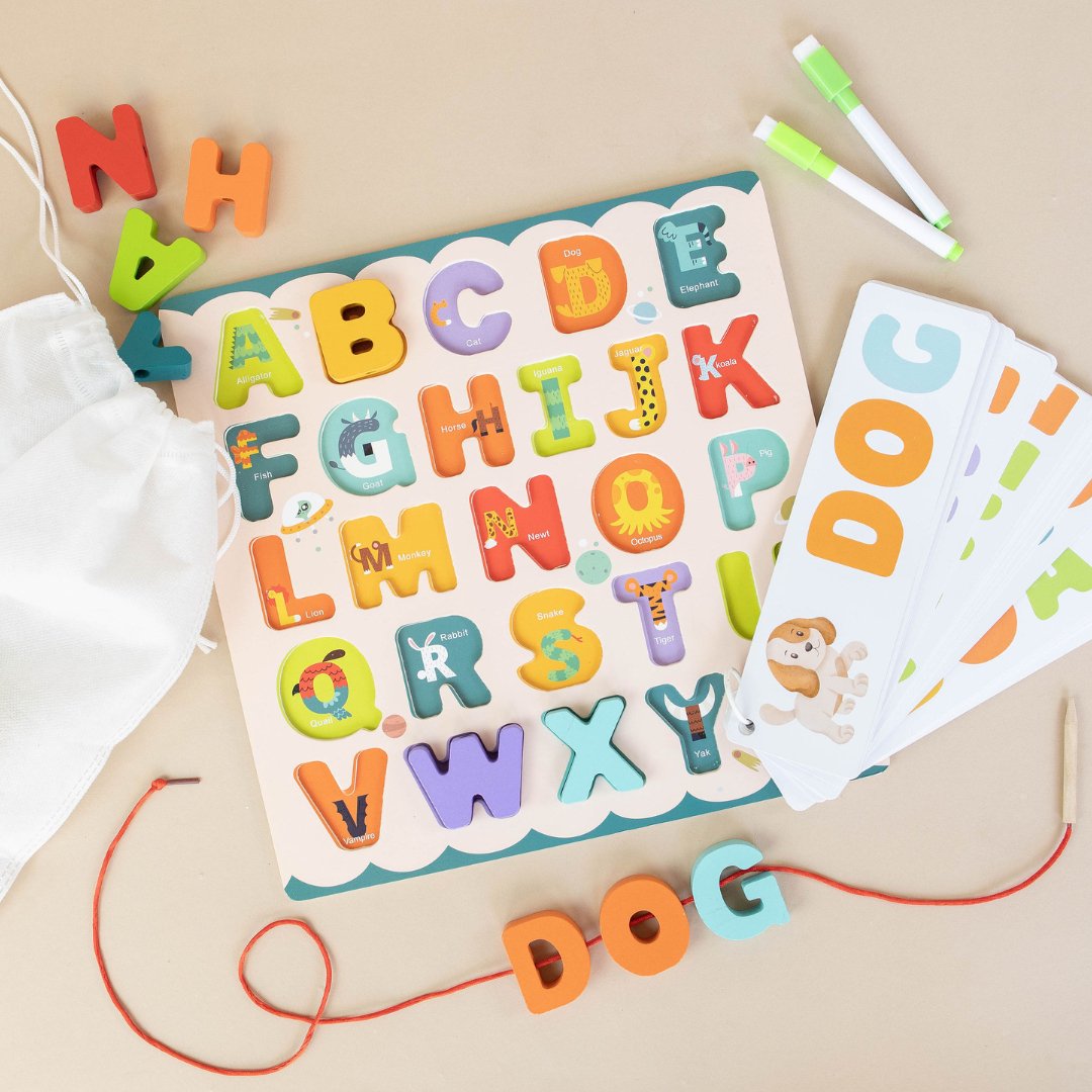 ABC Puzzle Set with Flashcards + Whiteboard – SpiritnSprout