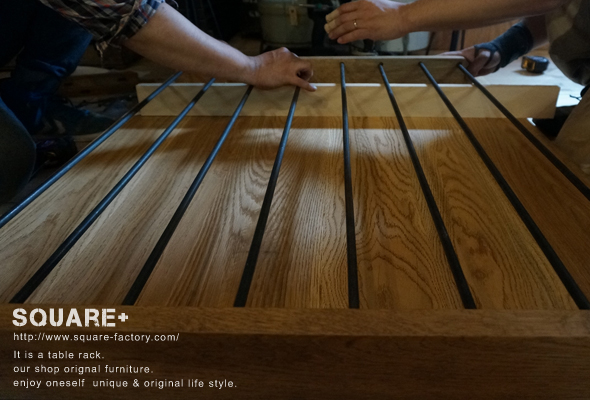 送料無料≪アイアン家具≫【テーブルラック type Across/天板下収納/3