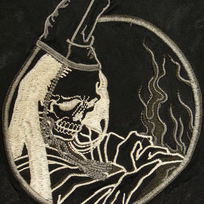 SSJ-002 白拍子髑髏柄刺繍リバーシブルスカジャン - スカジャンの