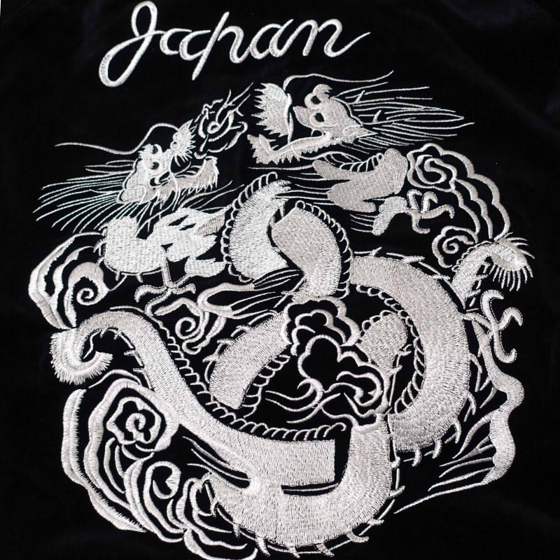 JSKJ-006 鷹虎龍刺繍/別珍リバーシブルスカジャン - スカジャンの