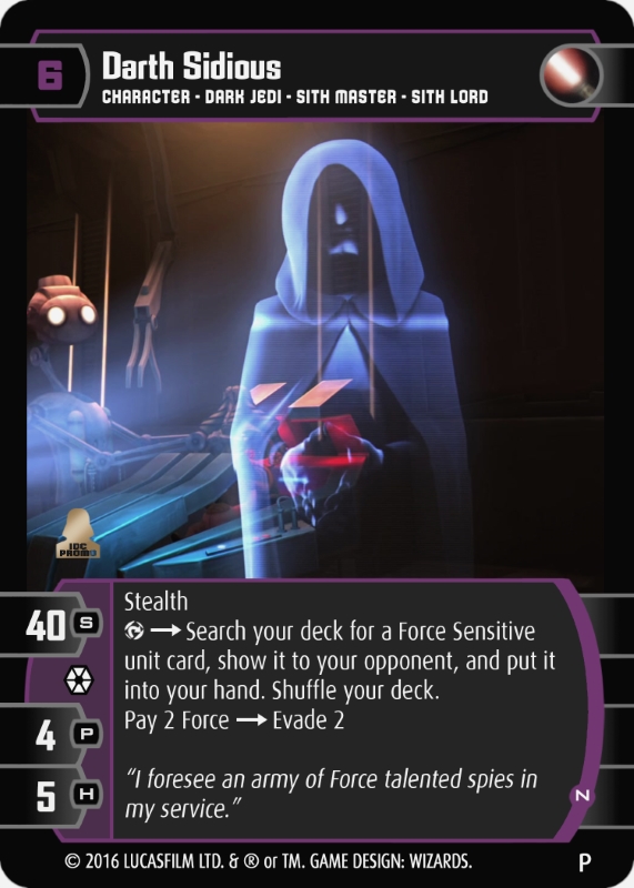 Darth Sidious (N) (Promo) Card - Star Wars Trading Card Game