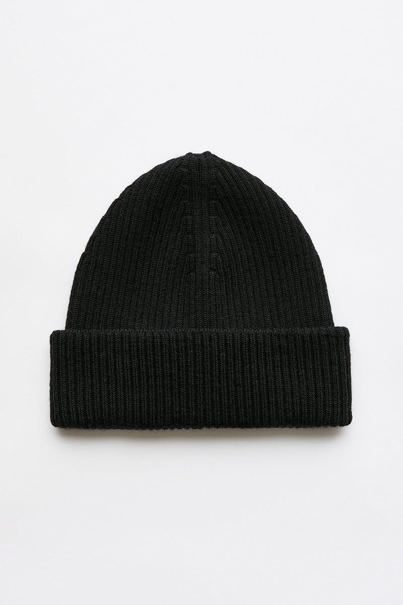 OUR LEGACY | KNIT HAT / BLACK RUSTIC MERINO メリノウールニット