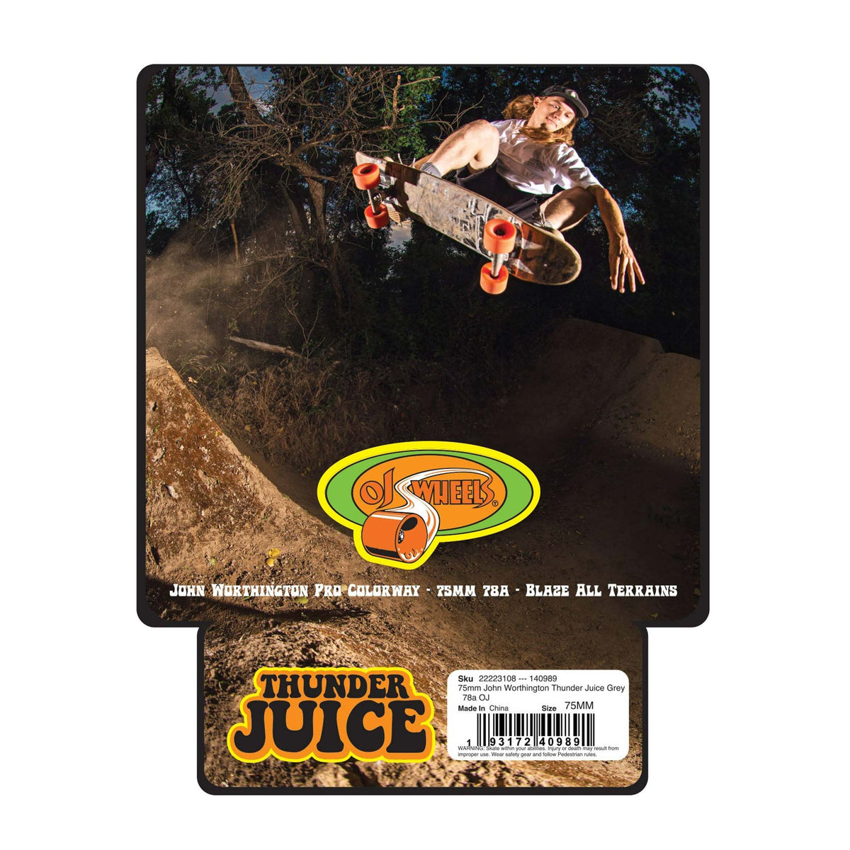 OJ THUNDER JUICE ORANGE WHEEL 78A 75mm 【 オージェイ サンダー