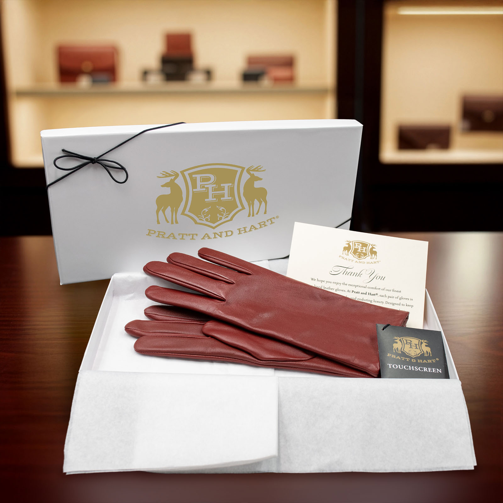 Women's Asheville Cashmere Lined Leather Touchscreen Gloves