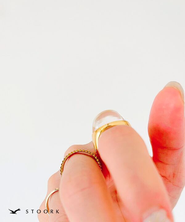 Clear Oval Ring | 金属アレルギー対応アクセサリー通販ショップstoork