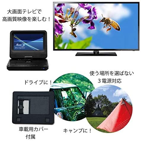 TEES(ティーズ) ブルーレイポータブルDVDプレーヤー TS-PBD969-BKの
