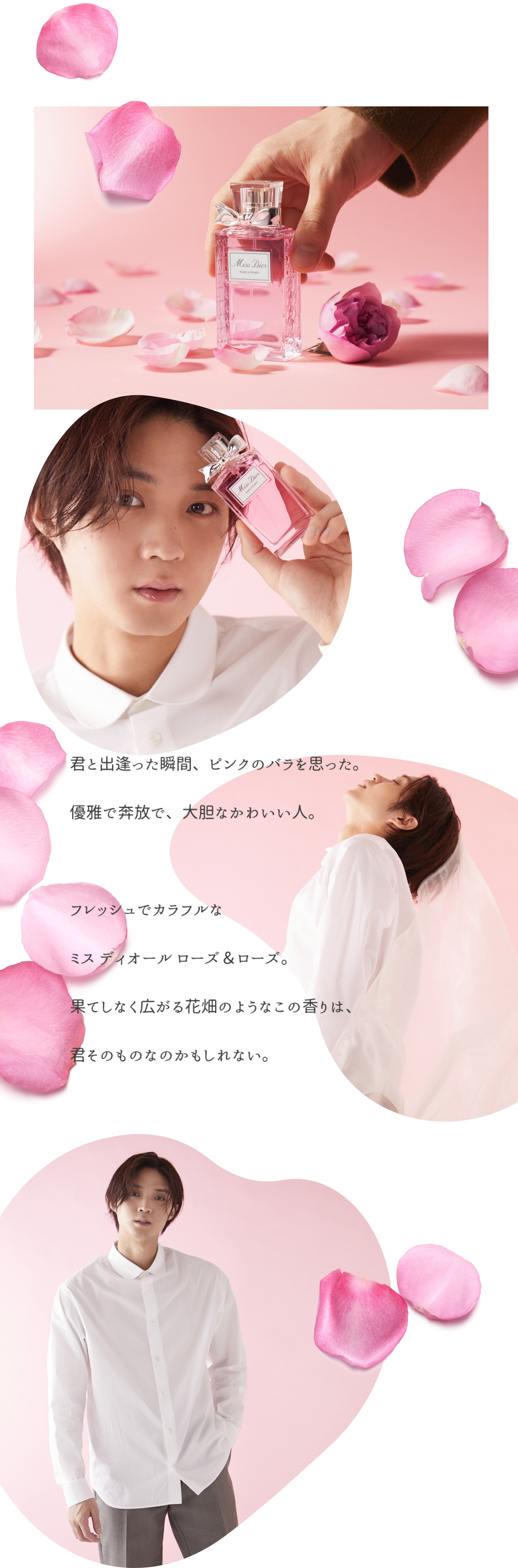 磯村勇斗とグラース ローズが奏でる ミス ディオール ローズ＆ローズの