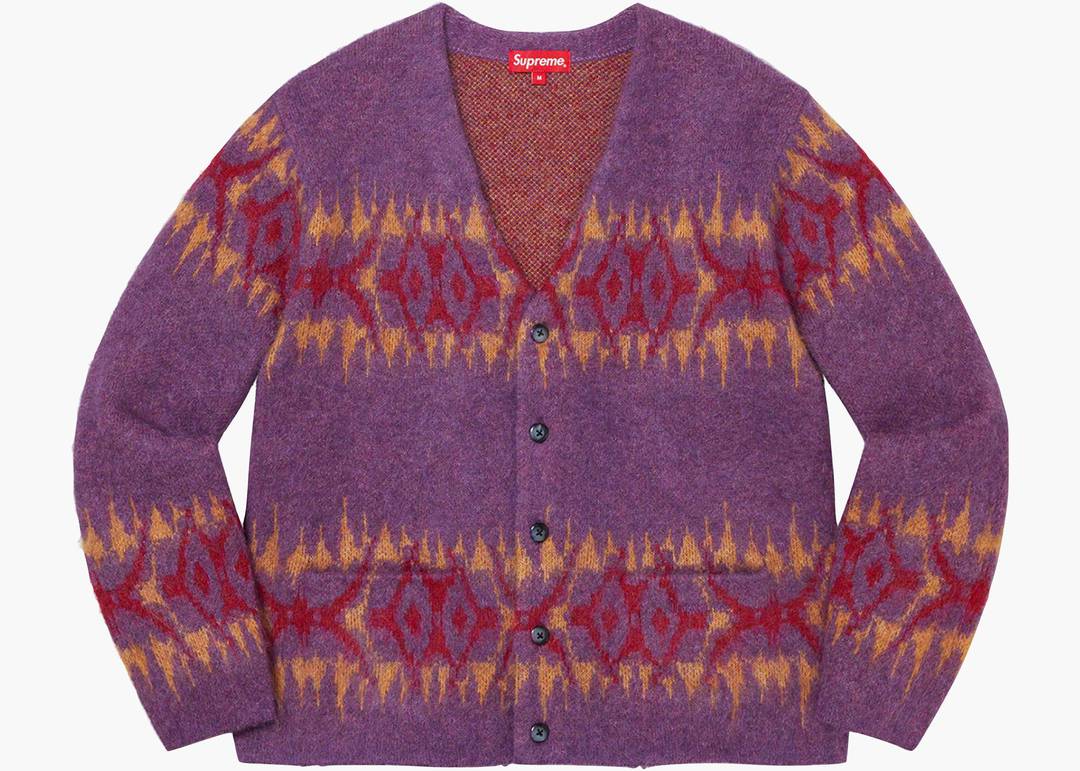 Supreme Abstract Stripe Cardigan Plum | Hype Clothinga