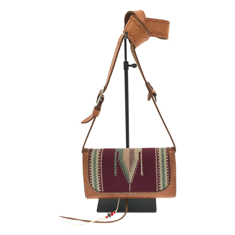 シルバーコンチョ ターコイズ ネイティブ レザーショルダーバッグ