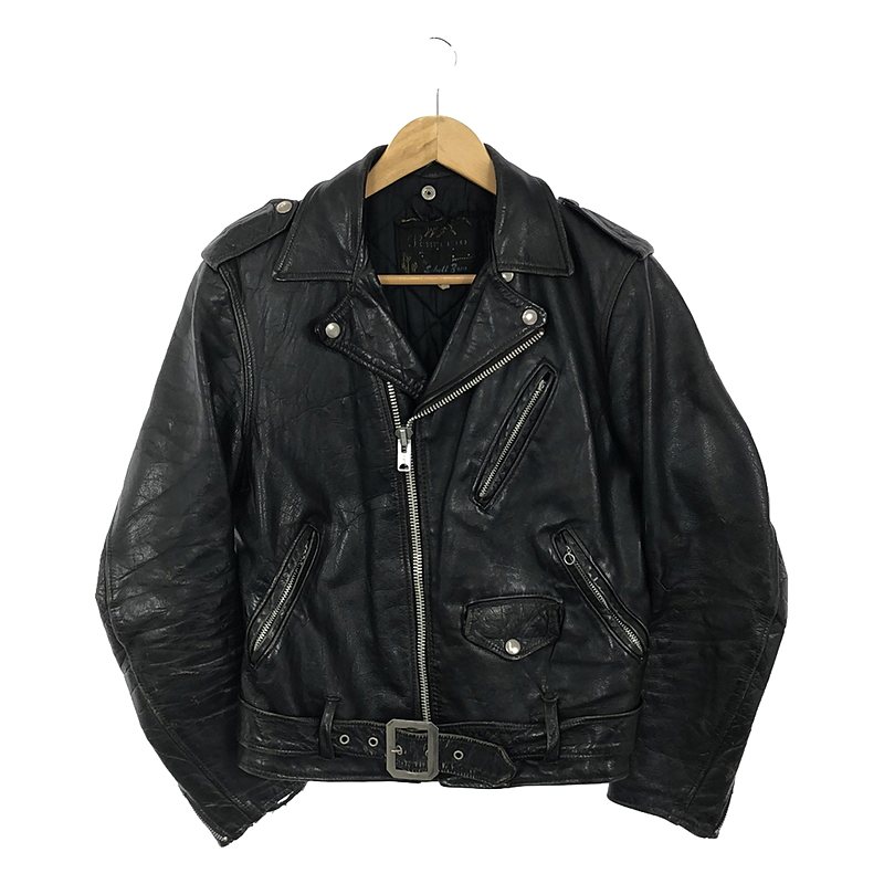 60s ヴィンテージ サボテンタグ レザー 裏地キルティング ダブル