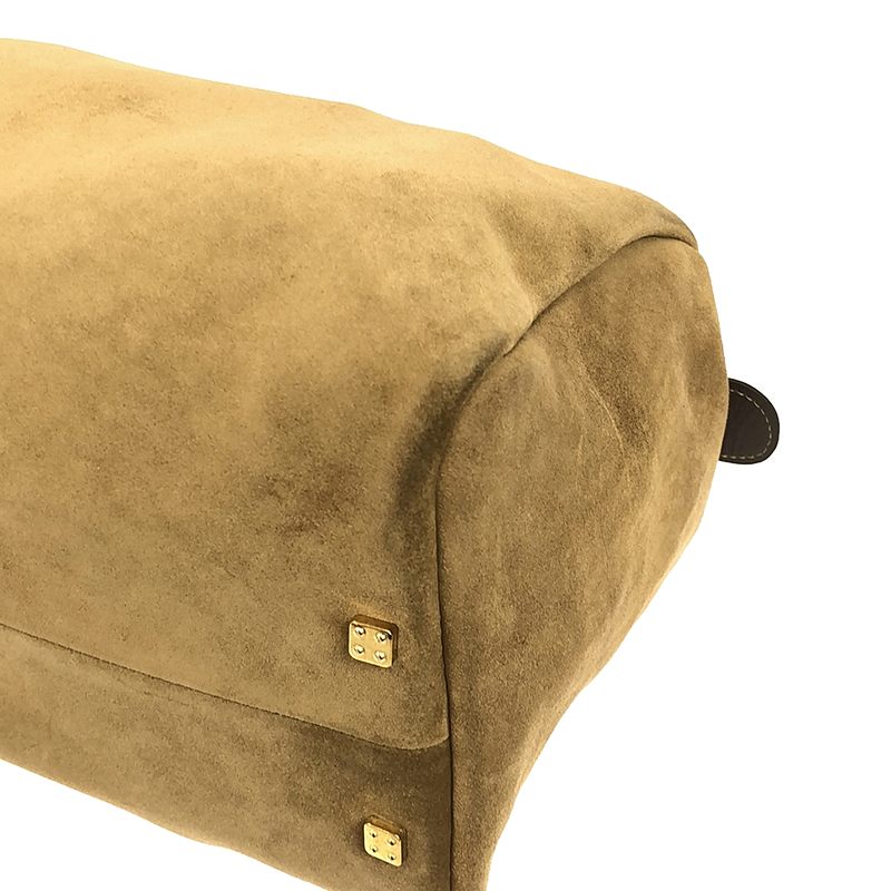 エンブレム アナグラム スエード レザー ボストン / ハンドバッグ