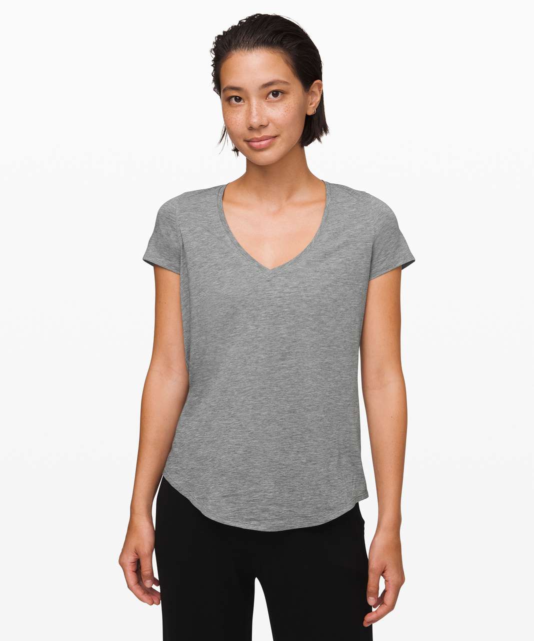 Lululemon Love Tee V - Heathered Core Medium Grey - lulu fanatics