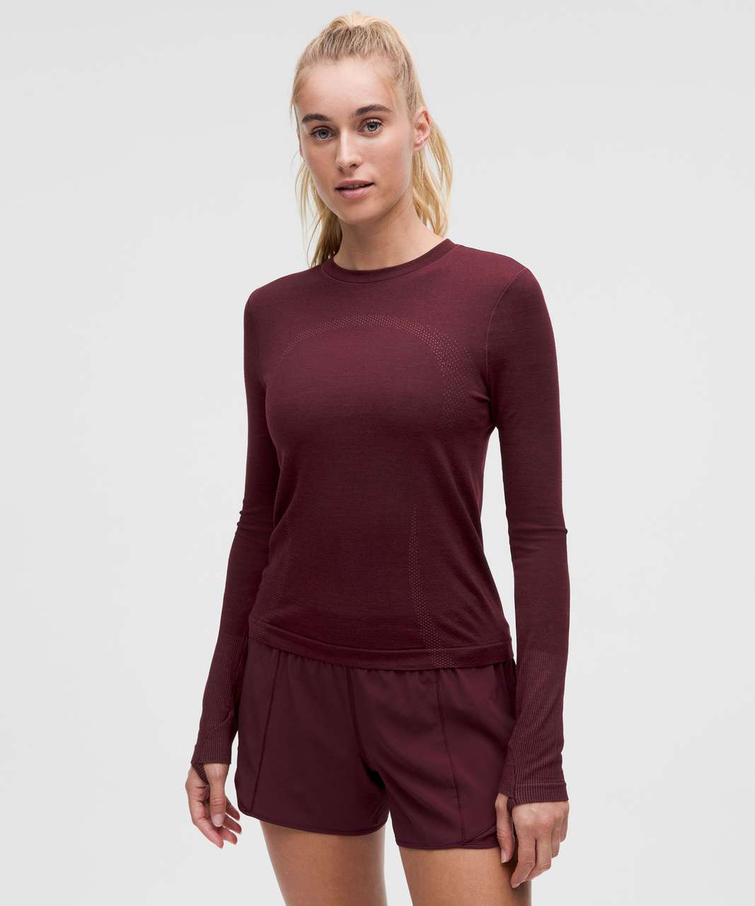 Lululemon Swiftly Wool Long-Sleeve Shirt *Waist Length - Garnet