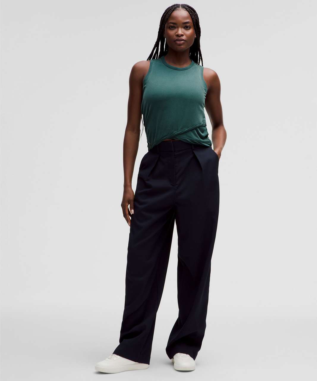 Lululemon Do the Twist Cropped Tank Top - Green Jasper - lulu fanatics