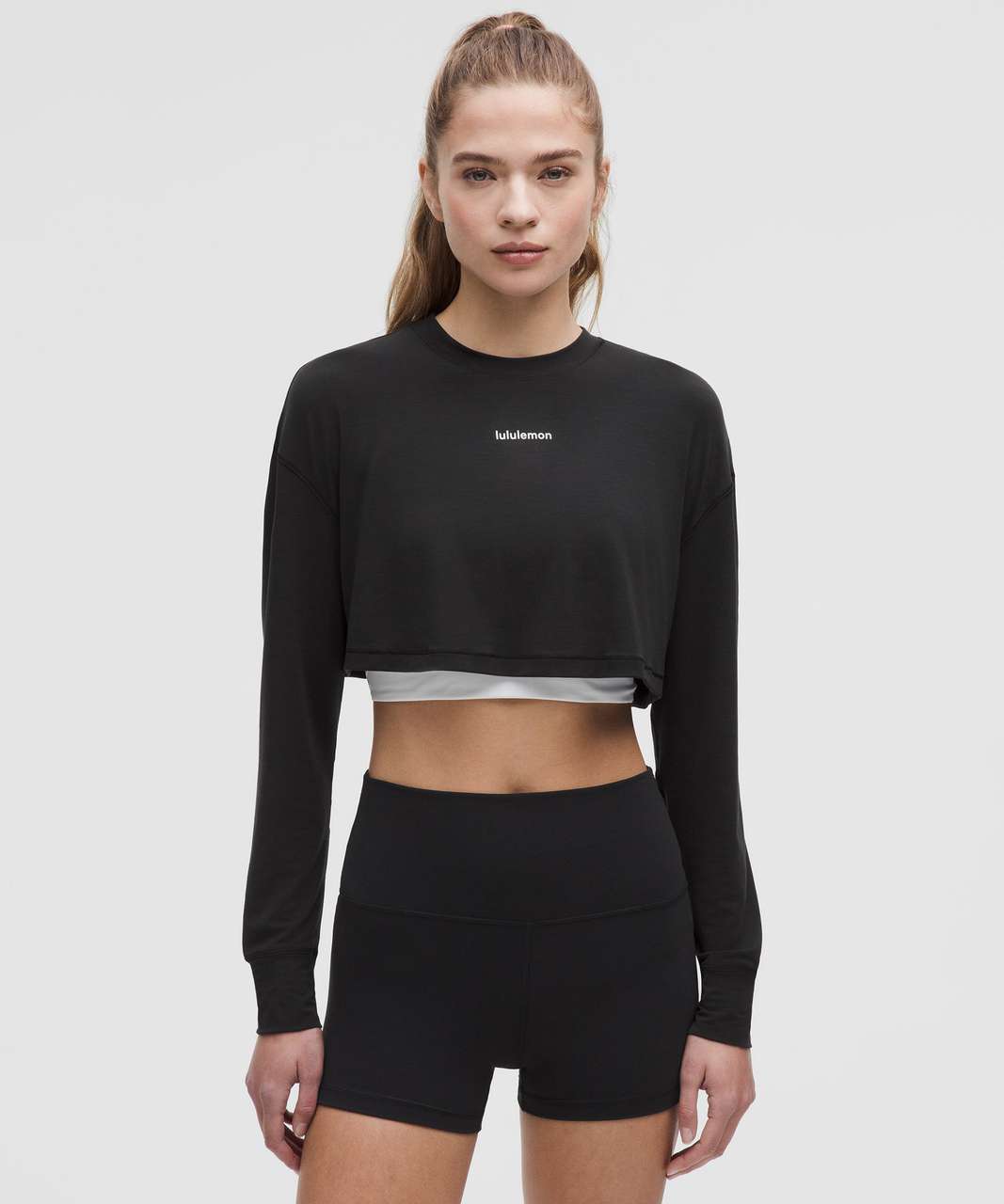 Lululemon Jersey Training Super-Cropped Long-Sleeve Shirt - Black