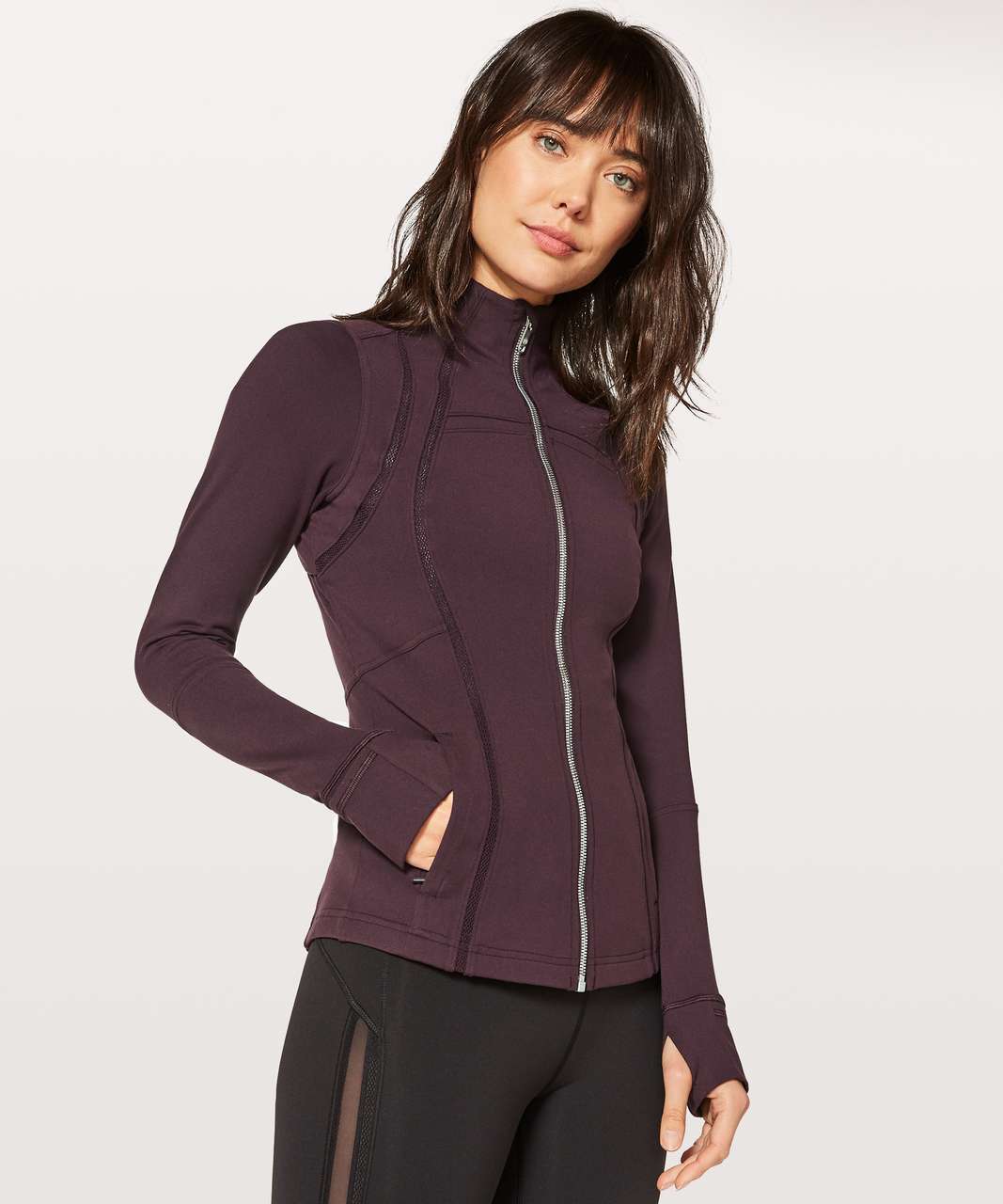 Lululemon Define Jacket Wing Mesh - Black Cherry - lulu fanatics