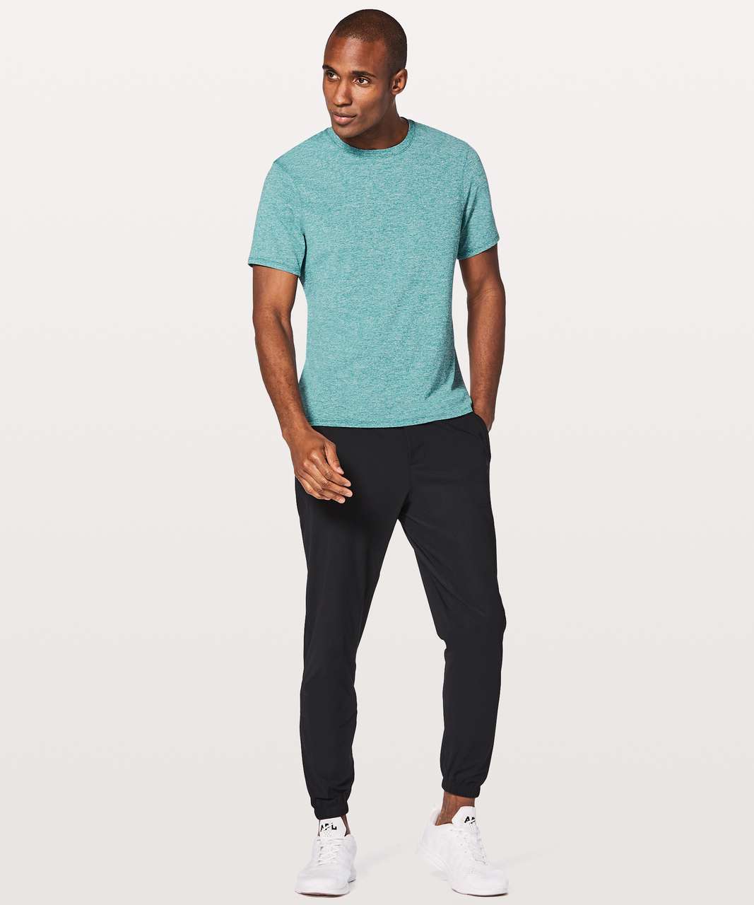 Lululemon Drysense Mesh Short Sleeve - Heathered Laguna - lulu