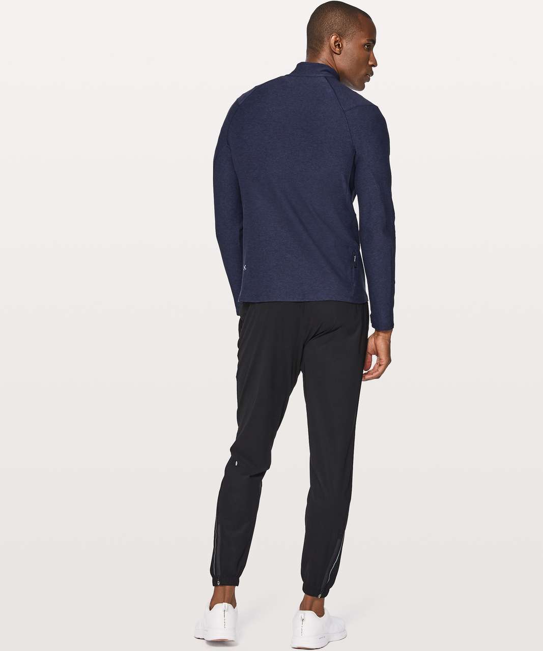 Lululemon Surge Warm 1/2 Zip - Heathered Hero Blue / Black - lulu