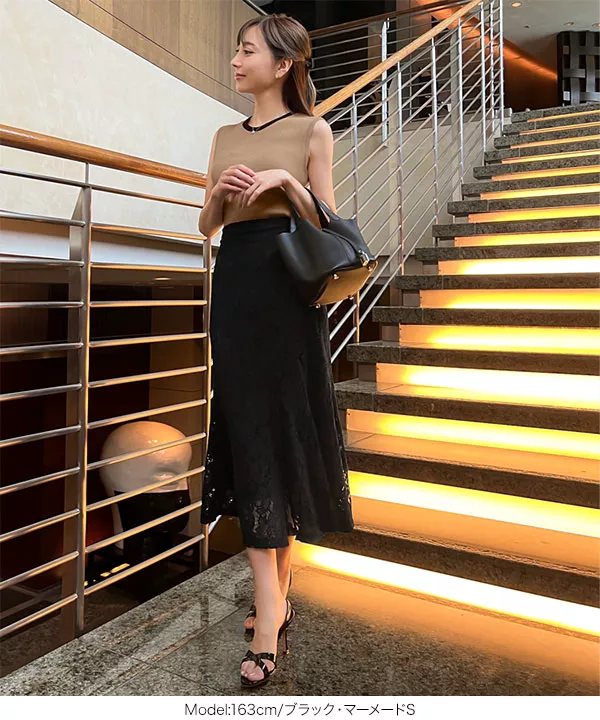 岡部あゆみさんコラボ ］選べる2タイプレーススカート [M3441