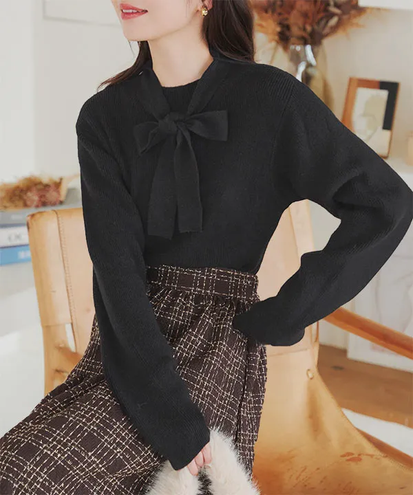 2wayボウタイリボンニット [N1126] | SALE！ - レディースファッション