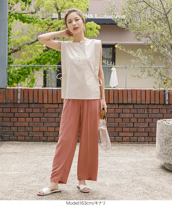 シェルボタンリネンブラウス [C4647] - レディースファッション通販