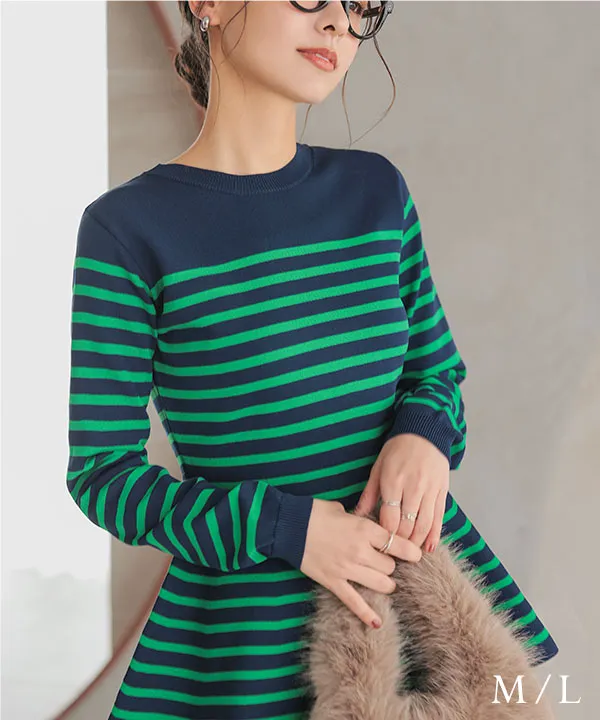 ペプラムニットトップス [C6846] - レディースファッション通販 神戸