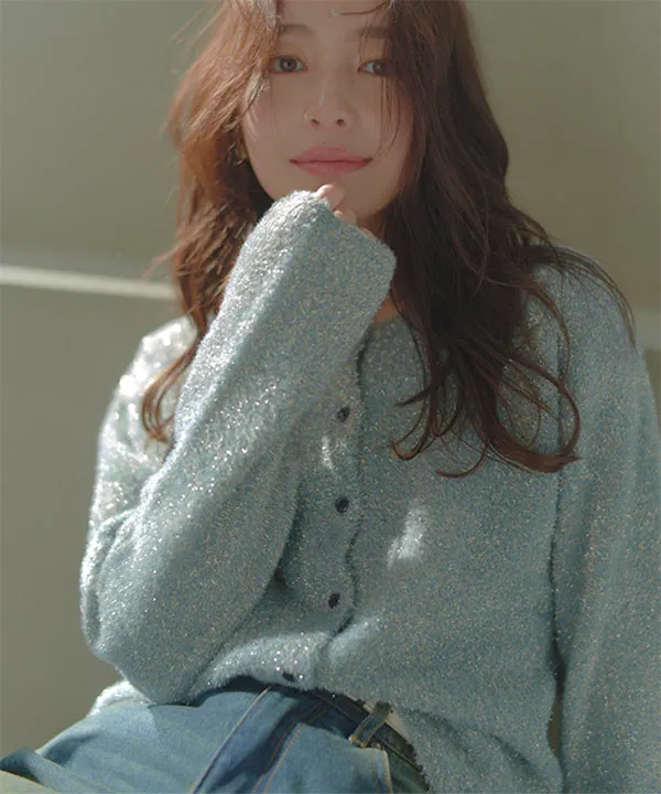 ラメニットカーディガン [C7353] - レディースファッション通販 神戸