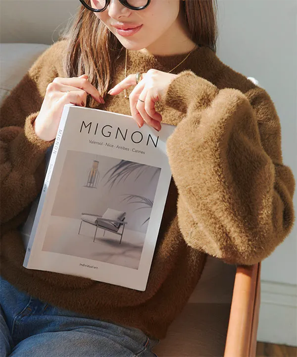 ハイネックシャギーニットトップス[C7378] - レディースファッション