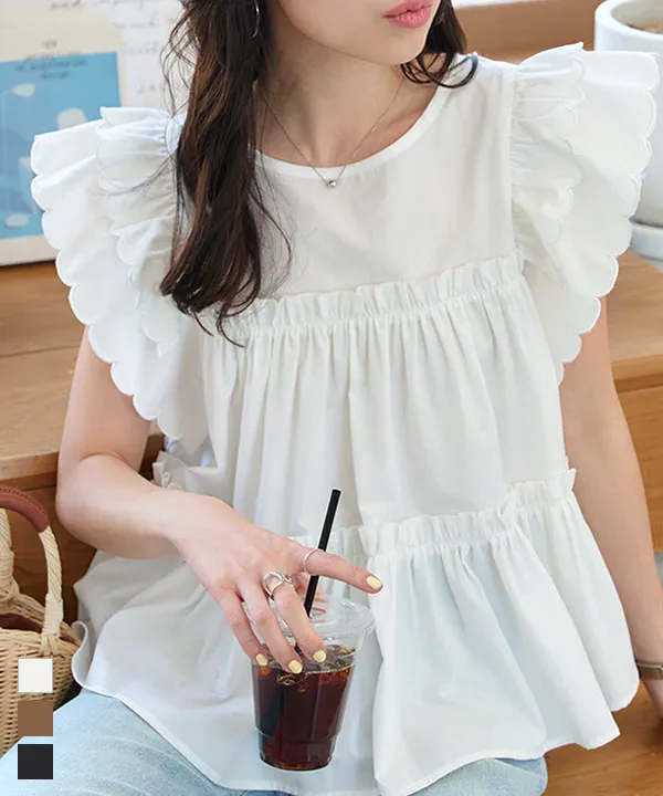 2wayエンジェルスリーブフレアブラウス [C7512] - レディース