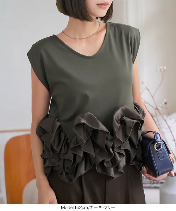 フリルヘムカットソートップス [C7559] - レディースファッション通販
