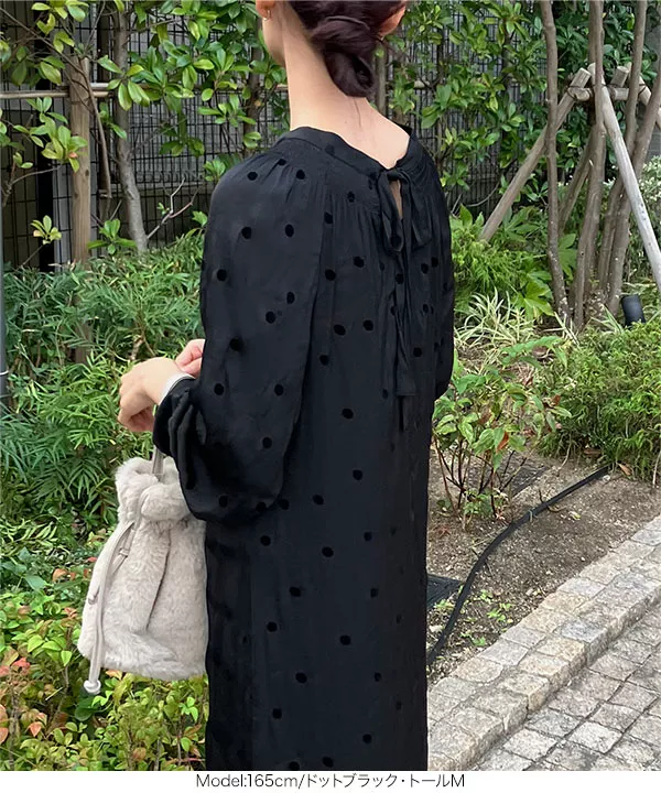 莉歩さんコラボ ]サイドスリットバックリボンワンピース [E3296