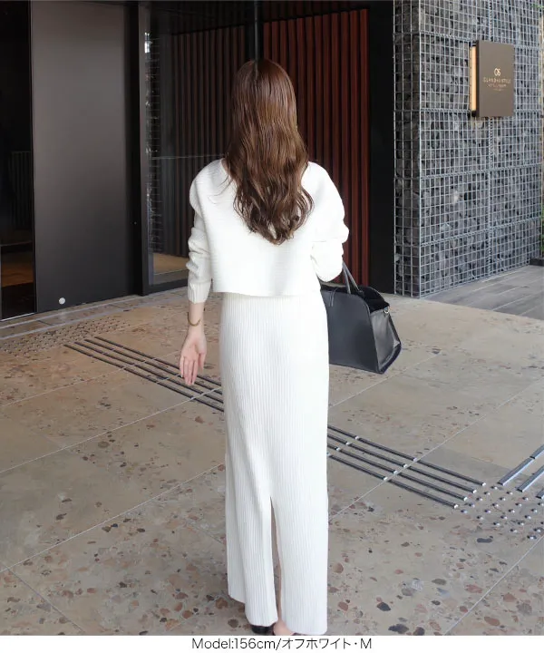 nanamiさんコラボ ]2点セット 前後2wayリブニットトップス×キャミ