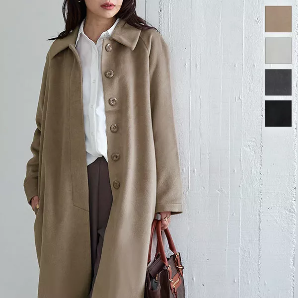 バックタックステンカラーコート [K1101] - レディースファッション