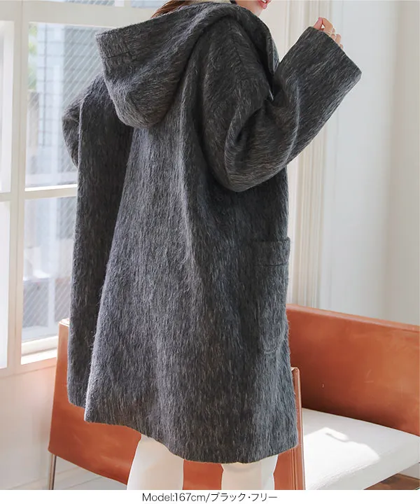 シャギーロングダッフルコート[K1346] - レディースファッション通販