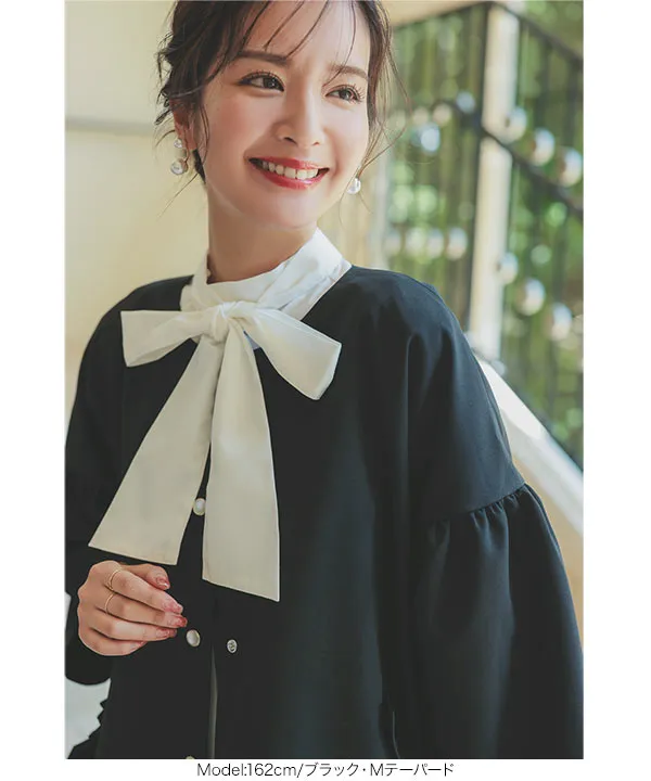 セレモニー ] M L XL サイズが選べる フリルジャケット3点スーツ [X473