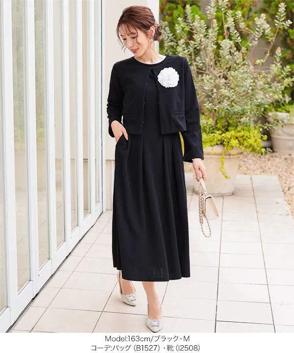 セレモニー ] 2点セット ウエストタックワンピーススーツ [X504