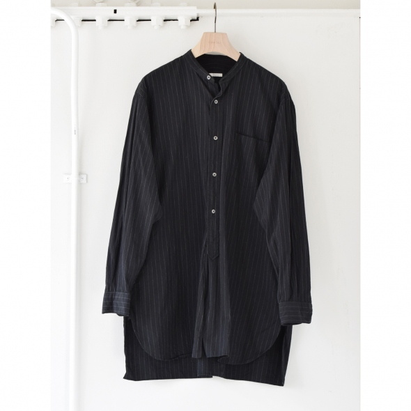 COMOLI / コモリ | バンドカラーシャツ - Chalk Stripe | 通販 - 正規