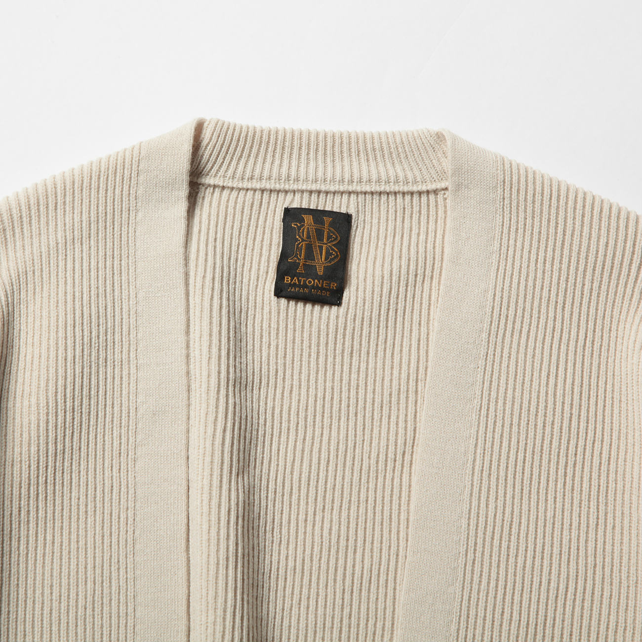 BATONER / バトナー | HARD TWIST WOOL NO BUTTON CARDIGAN (メンズ