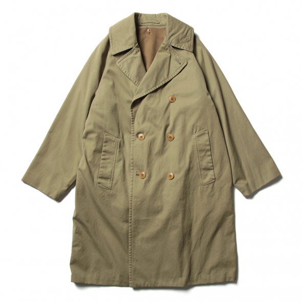 COMOLI / コモリ | コットンギャバ ダブルブレステッドコート - Khaki